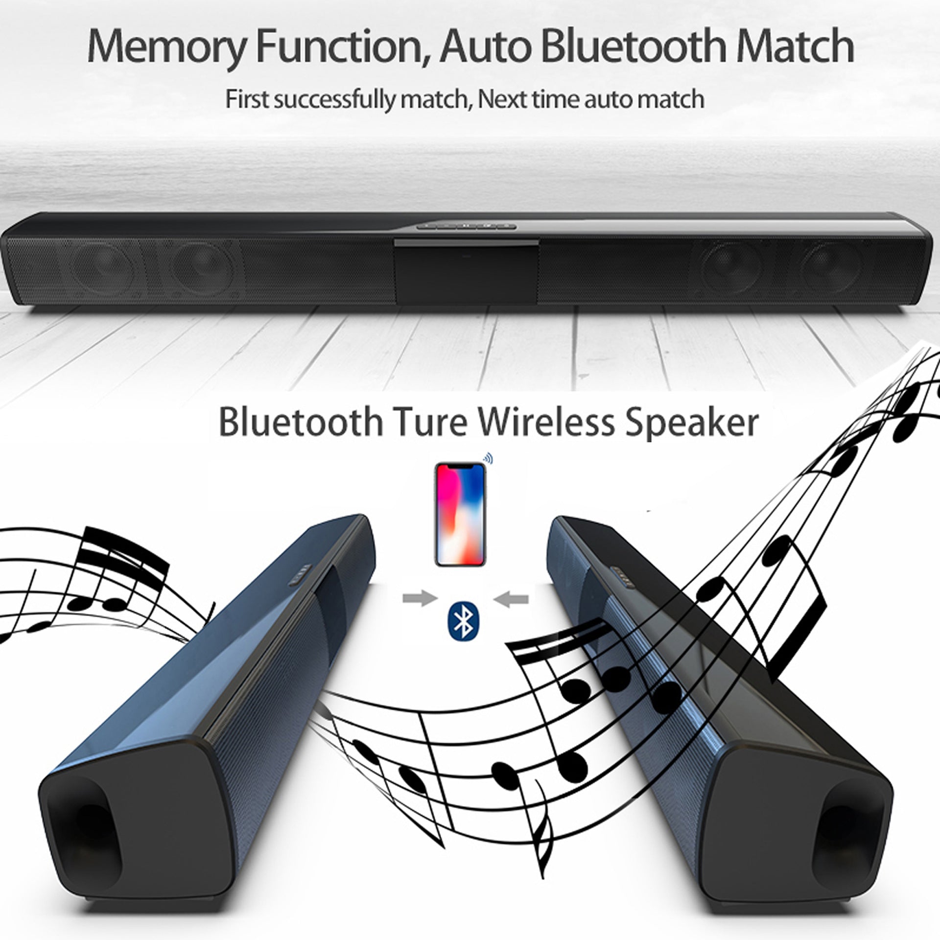 Bluetooth TV Soundbar Speaker System For Home Audio