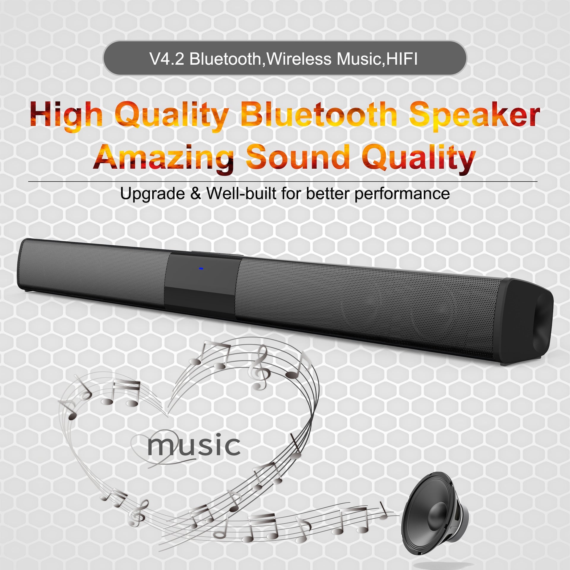 Bluetooth TV Soundbar Speaker System For Home Audio