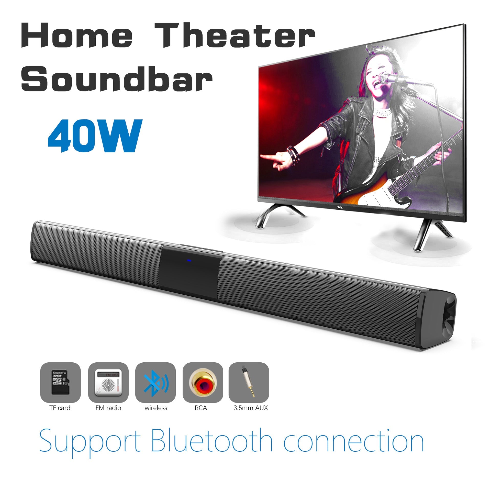 Bluetooth TV Soundbar Speaker System For Home Audio