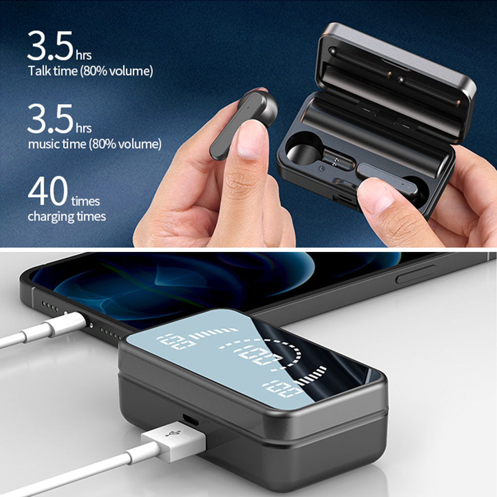 LED Wireless Bluetooth Sport Earbuds with Mic & Long Battery